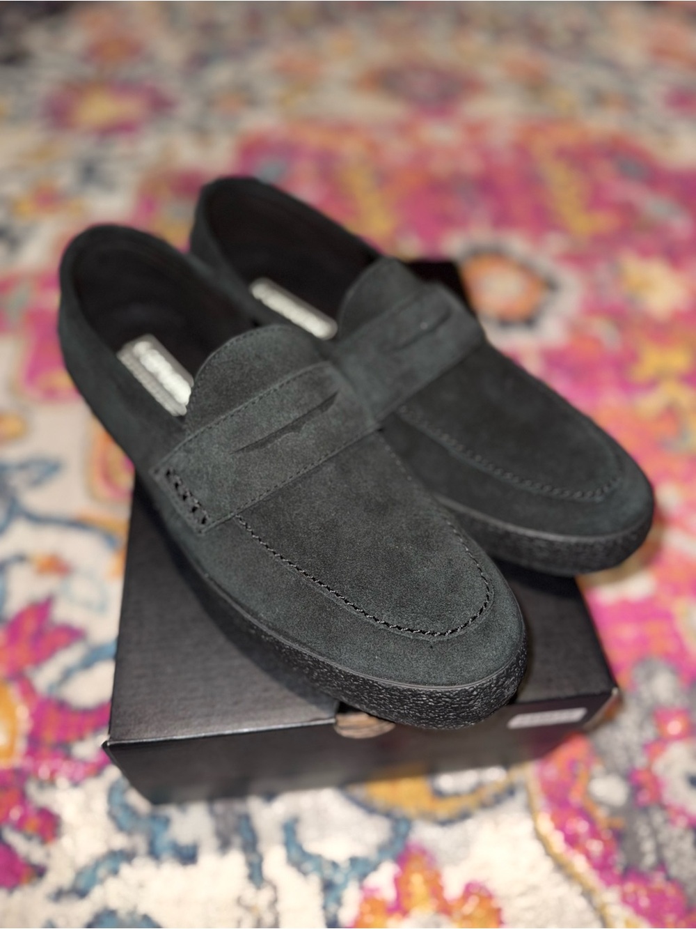 Men’s Converse Black Suede Penny Loafers